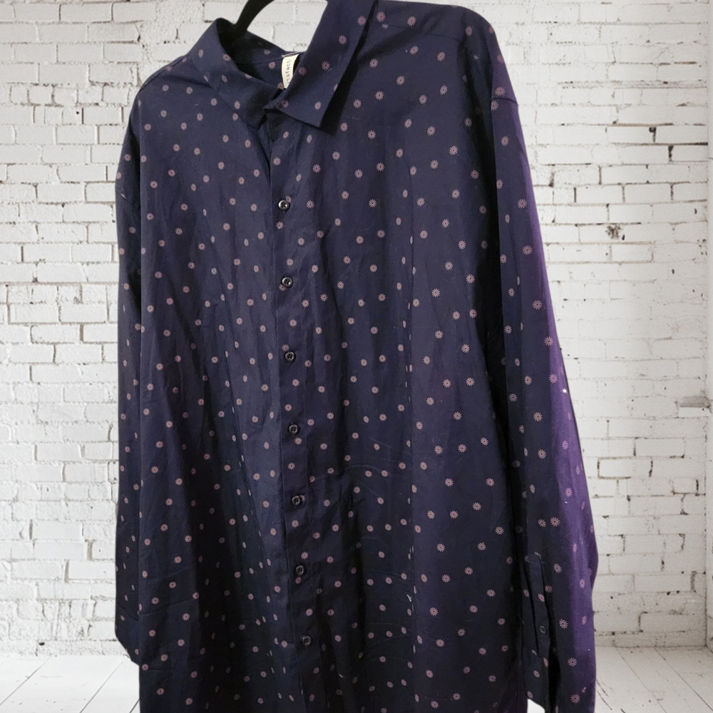 Men's Navy Button Down Shirt With Detail